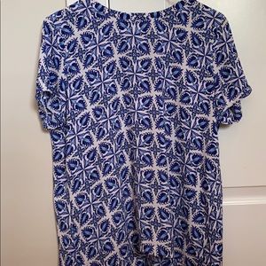 Loft short sleeved blouse blue porcelain pattern